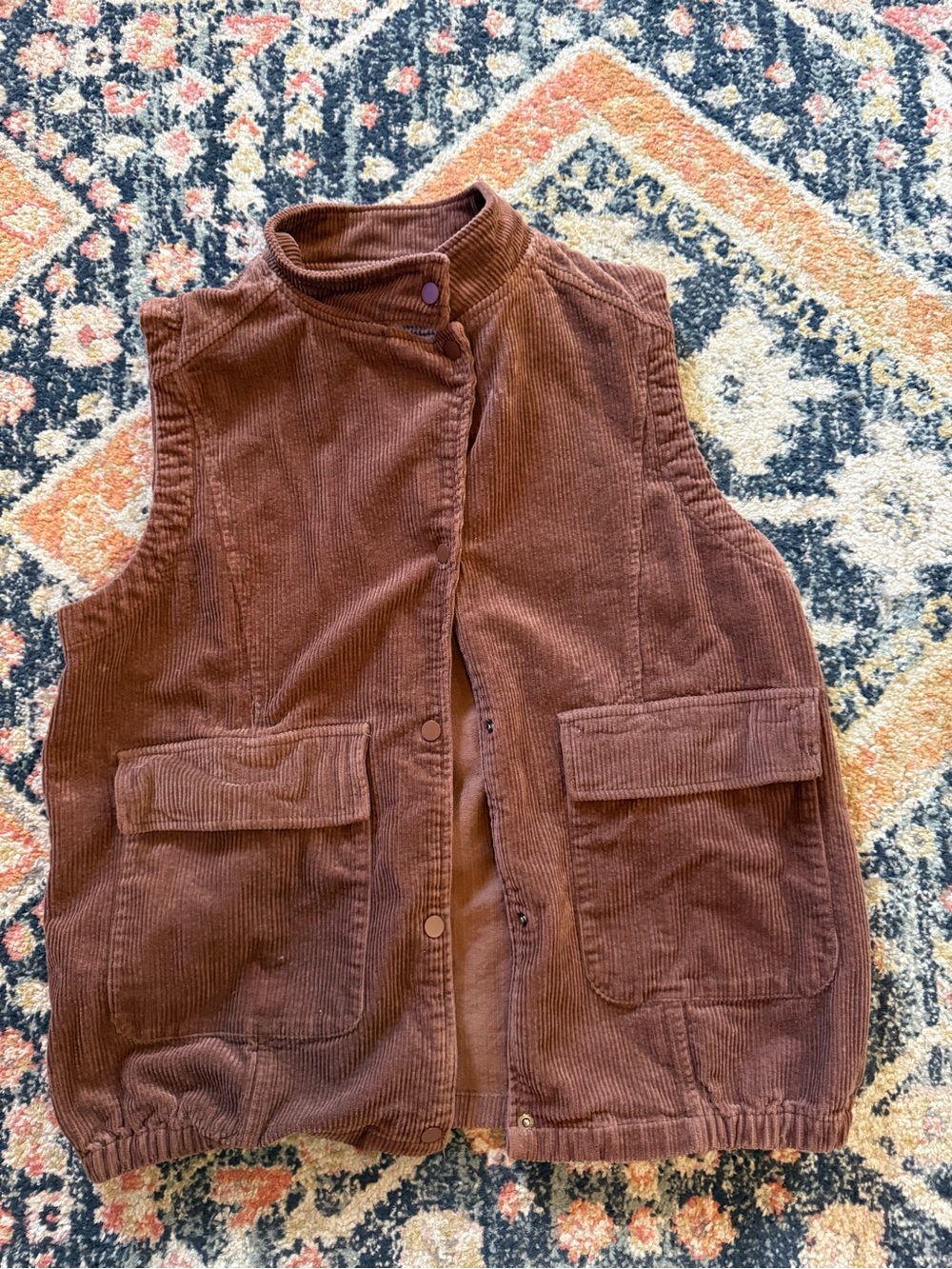 Women’s Oversizded Brown Corduroy Utility Vest
